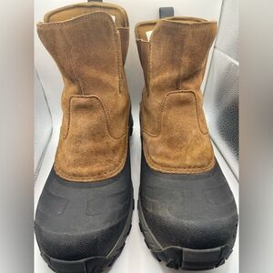 The North Face Mens 8.5 Brown Suede Waterproof Snow Boots Heat Seeker Barn Warm